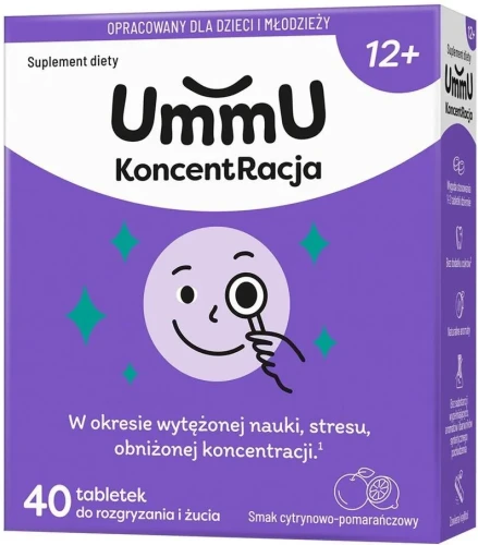 UmmU Koncentracja 12+ (40 tabl. do rozgryzania i żucia)