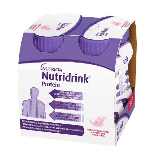 Nutridrink Protein o smaku truskawkowym (4 szt. x 125 ml)