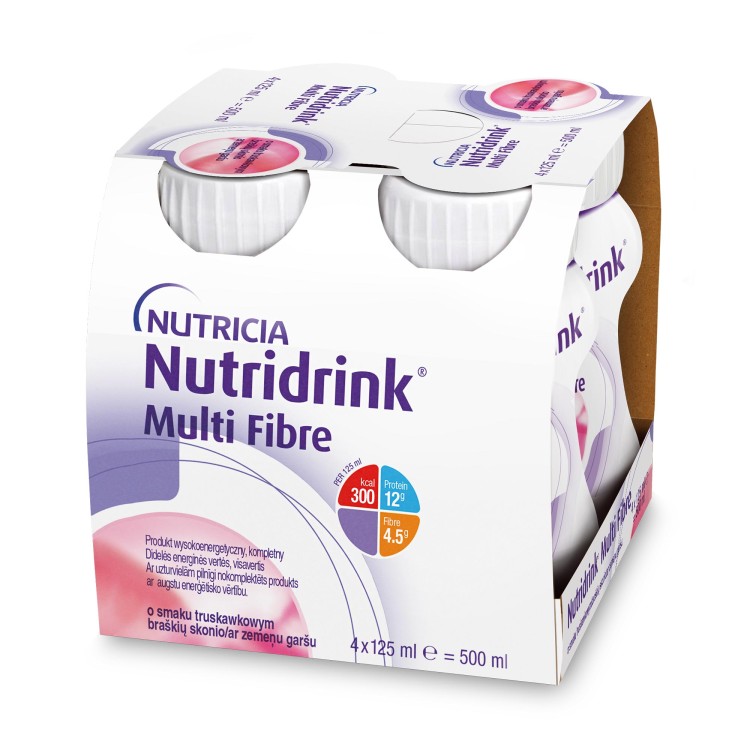 Nutridrink Multi Fibre 4x125ml smak truskawkowy