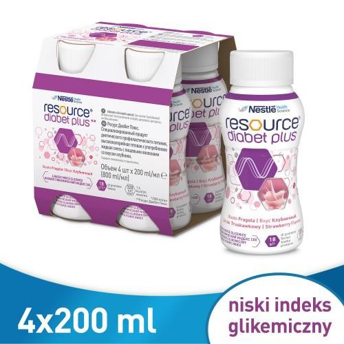 Resource DIABET PLUS truskawka 4x200ml