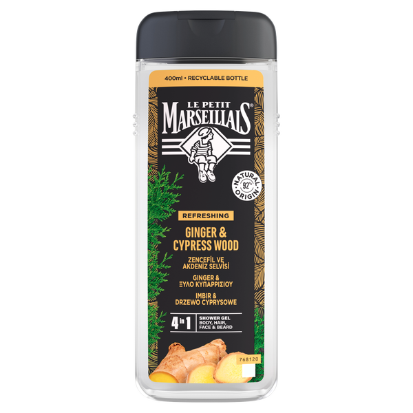Le Petit Marseillais Imbir i Drzewo Cyprysowe Żel pod prysznic 4w1 400ml