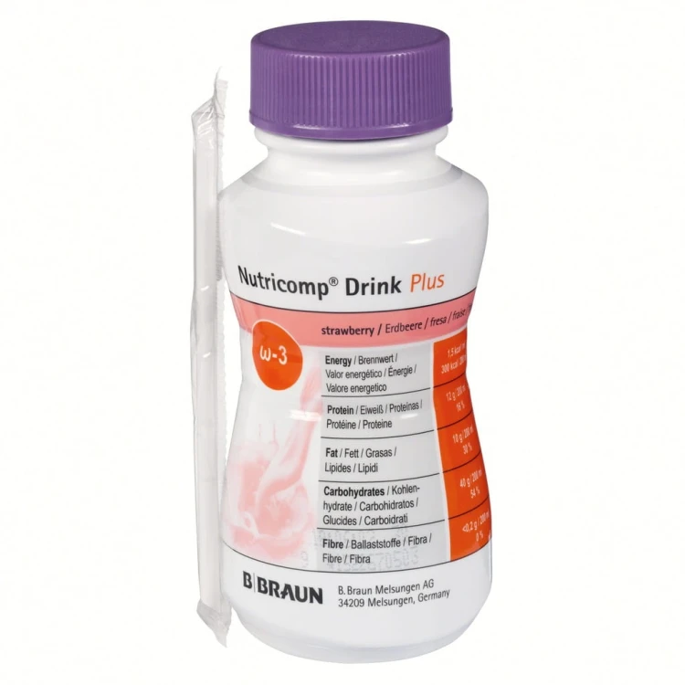 Nutricomp Drink Plus truskawka proteiny (4 szt. x 200 ml)