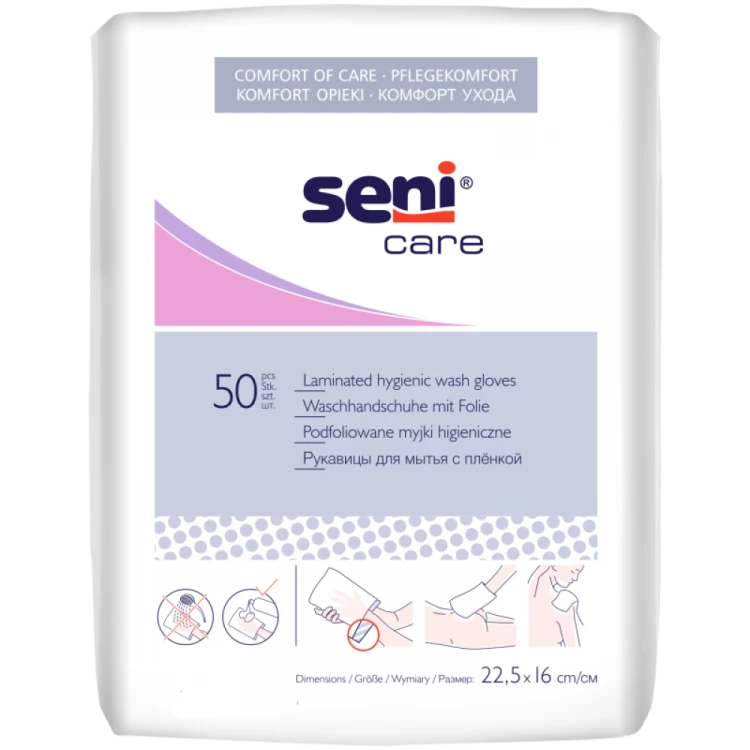 Seni Care podfoliowane myjki higieniczne (50 szt.)