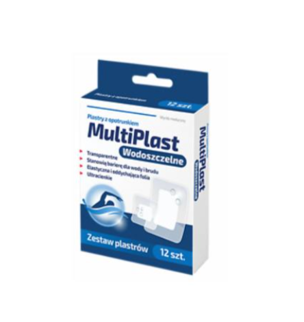 Plastry z opatrunkiem MultiPlast Wodoszczelne 12 szt.