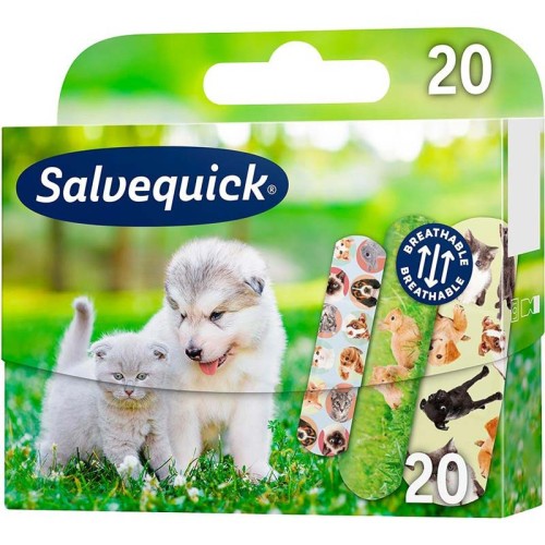 Salvequick Animals plastry z opatrunkiem dla dzieci 20 szt.