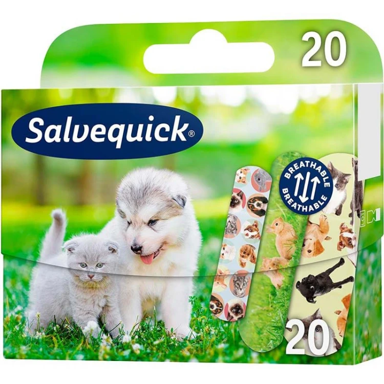 Salvequick Animals plastry z opatrunkiem dla dzieci 20 szt.