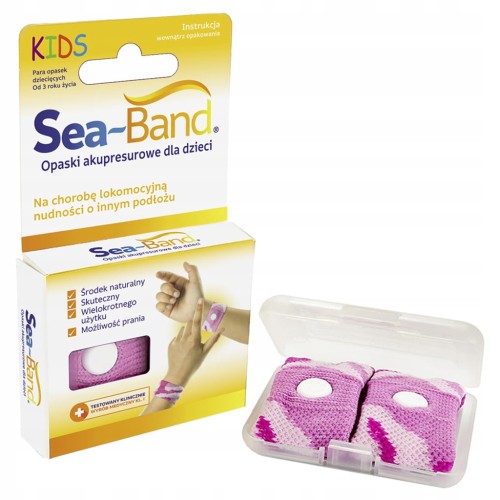 SEABAND Opaski akupresurowe dla dzieci 2szt różowa