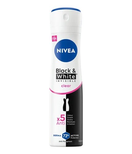 Nivea Black&White Invisible Clear dezodorant 150ml