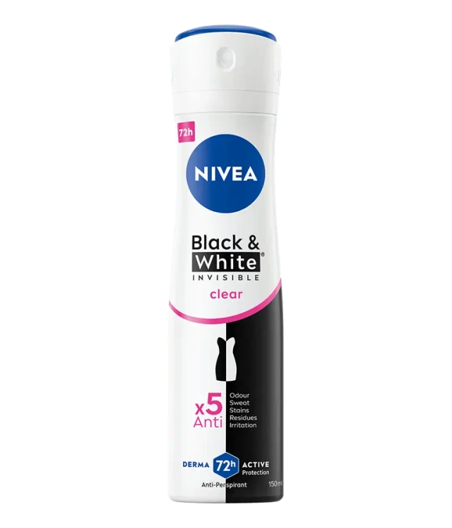 Nivea Black&White Invisible Clear dezodorant 150ml