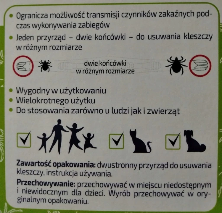 TacTick przyrząd do bezpiecznego usuwania kleszczy