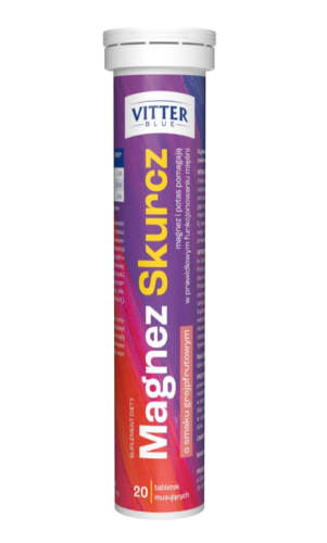 VITTER BLUE Magnez SKURCZ 20 tabl. mus. o smaku grejpfrutowym