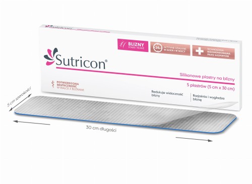 Sutricon® plastry silikonowe na blizny 5 plastrów: 5x30 cm