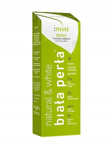 BIAŁA PERŁA Natural Mint wybielająca pasta bez flu