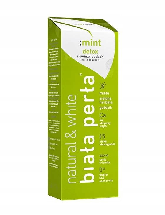 BIAŁA PERŁA Natural Mint wybielająca pasta bez flu