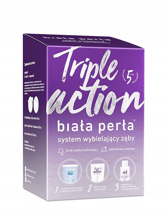 BIAŁA PERŁA TRIPLE ACTION SYSTEM WYBIELAJĄCY ZĘBY
