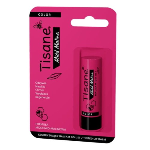 TISANE Balsam do ust, pomadka miód malina COLOR, 5,1 g