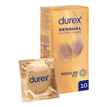 Durex SENSUAL EXTRA LUBE - supecienkie  prezerwatywy 10szt.
