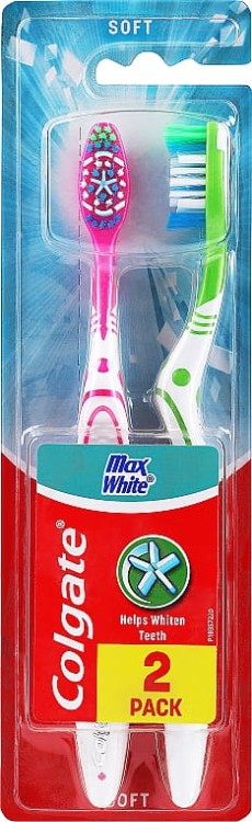 Colgate MAX WHITE szczoteczka do zębów Soft 2szt.