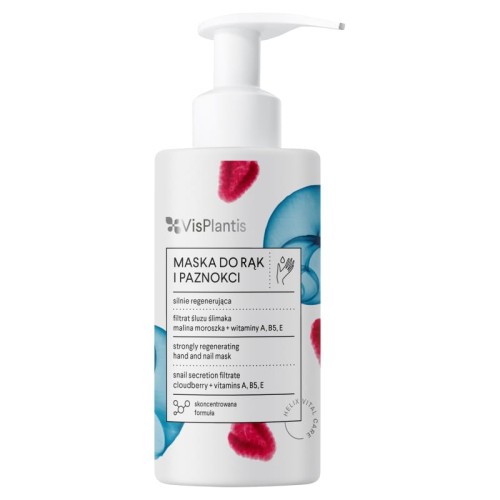 Vis Plantis Silnie regenerująca maska do rąk i paznokci, filtrat śluzu ślimaka