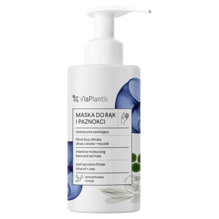 Vis Plantis Intensywnie nawilżająca maska do rąk i paznokci, filtrat śluzu ślimaka, 135 ml