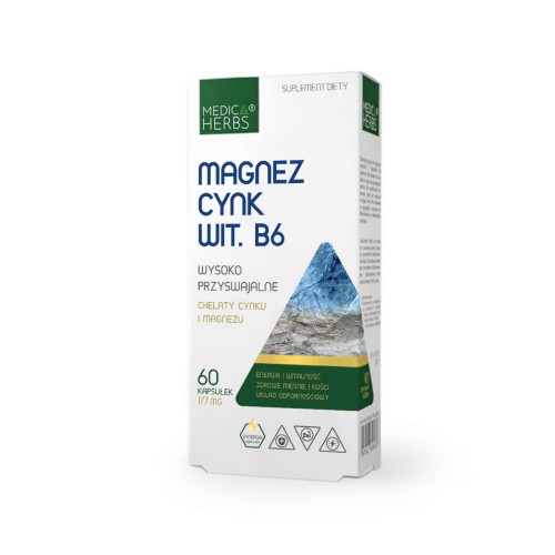 Magnez Cynk Wit. B6 MEDICA HERBS (60kaps.)