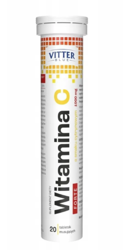 VITTER BLUE Witamina C FORTE 20 tabl. mus. cytryna 1000mg