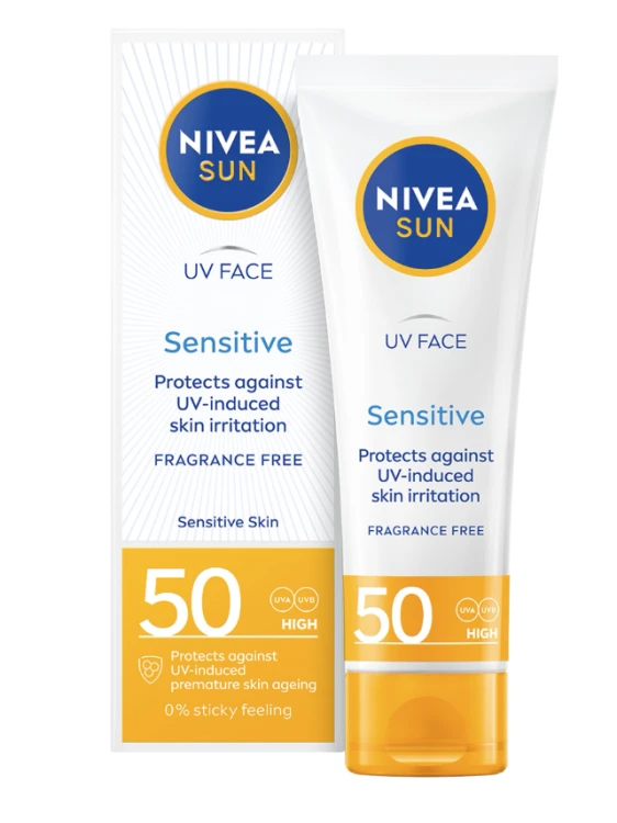 NIVEA SUN UV FACE krem do twarzy - skóra wrażliwa SPF50