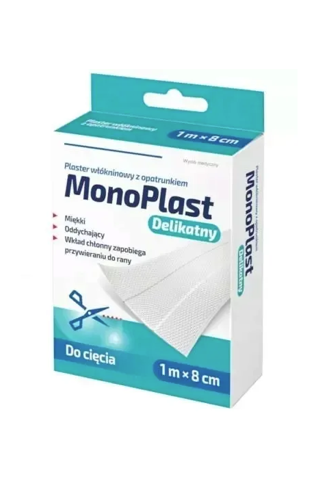 Plastry MonoPlast włókninowy biały 1m*8cm do cięcia