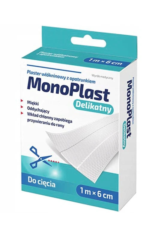Plastry MonoPlast włókninowy biały 1m*6cm do cięcia