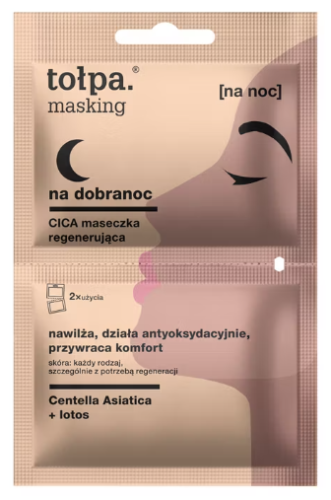 TOŁPA MASKING Na dobranoc maseczka CICA regenerująca, 2x5ml