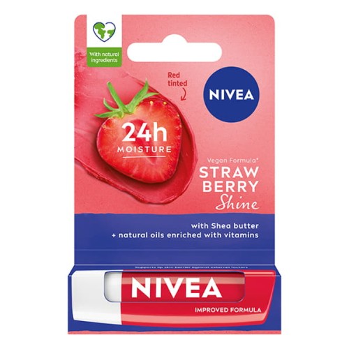 Nivea Strawberry Shine 24H Nawilżająca Pomadka Ochronna do Ust 4,8G