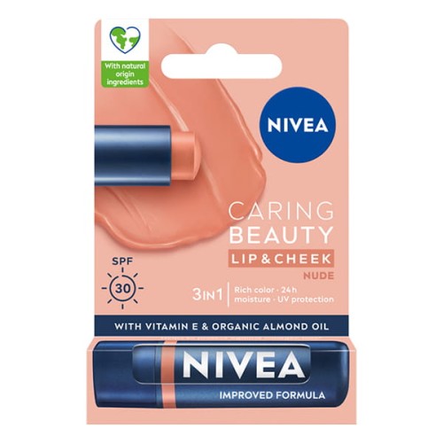 Nivea Caring Beauty 3w1 Pielęgnująca Pomadka do Ust Nude 4,8G