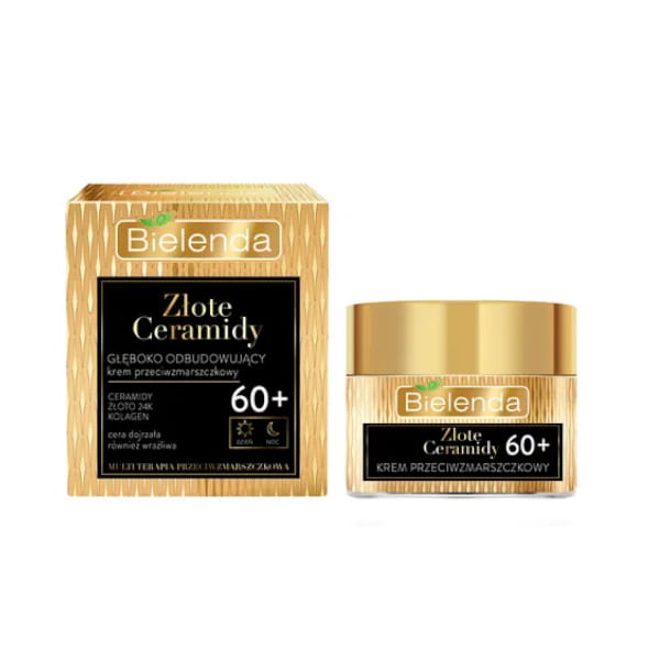 Bielenda Złote Ceramidy 60+ Głęboko Odbudowujący Krem Przeciwzmarszczkowy Dzień/Noc 50ML
