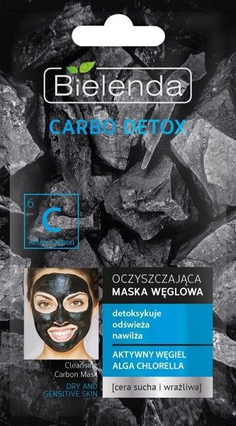 Bielenda Carbo Detox Oczyszczająca maska węglowa dla cery suchej i wrażliwej 8g