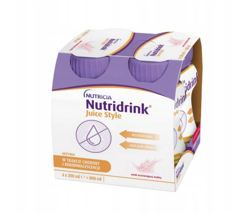 Nutridrink Juice Style smak orzeźwiającej maliny 4x200ml