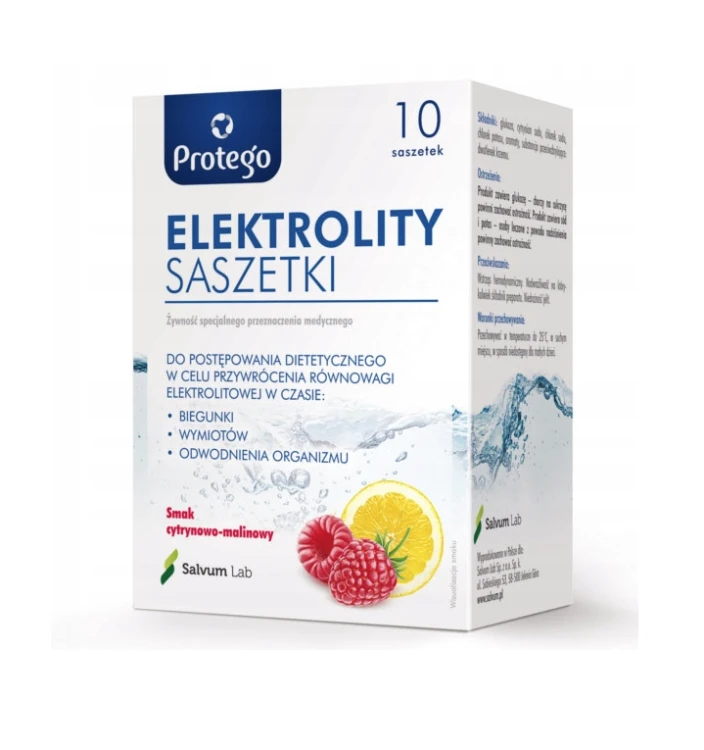 Protego Elektrolity Saszetki cytryna - malina 10 szt.