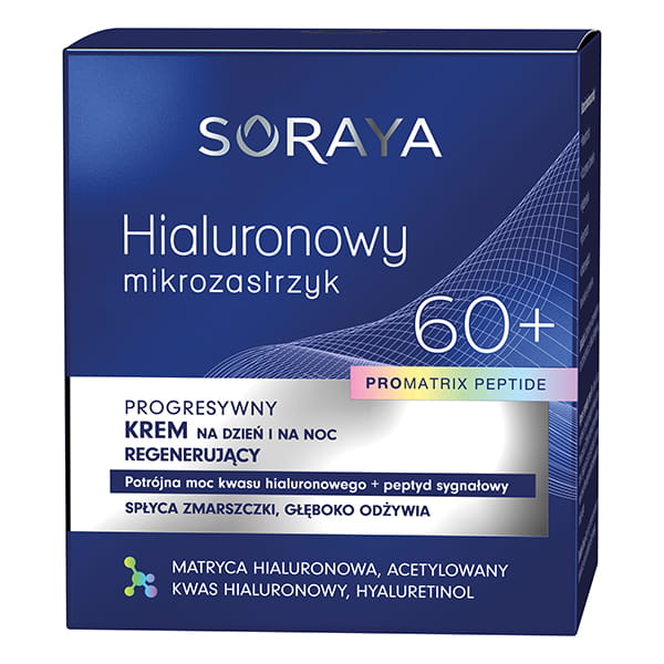 Soraya Hialuronowy Mikrozastrzyk 60+ Krem Regenerujący na Dzień i na Noc 50ml
