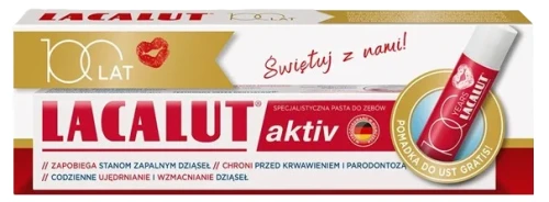LACALUT AKTIV Zestaw Pasta do zębów + Pomadka GRATIS