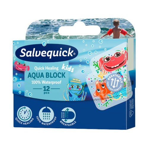 Salvequick Plastry wodoodporne dla dzieci Aqua Block Kids 12 szt.