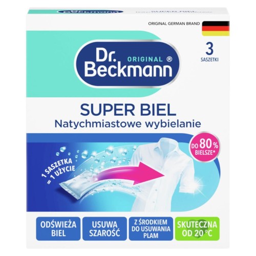 Dr. Beckmann Super Biel Zachowuje tkanin 80 g (2 prania)