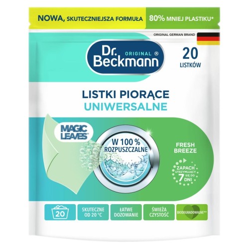 Dr. Beckmann Magic Leaves Listki piorące Fresh Breeze - uniwersalne 20 sztuk