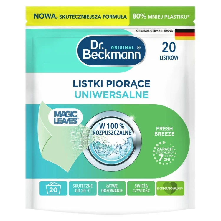 Dr. Beckmann Magic Leaves Listki piorące Fresh Breeze - uniwersalne 20 sztuk