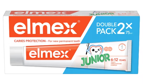 Elmex Junior, pasta do zębów dla dzieci, 6-12 lat, 2 x 75 ml