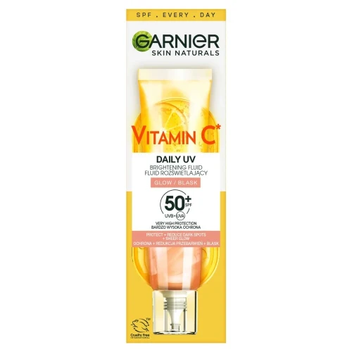 Garnier Skin Naturals Vitamin C UV Daily Fluid do twarzy SPF50+, Sheer Glow