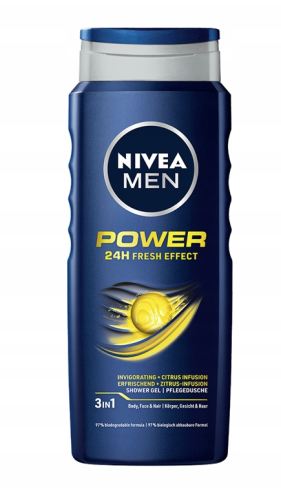 NIVEA MEN Power Pobudzający 3w1 Żel pod prysznic męski 500 ml