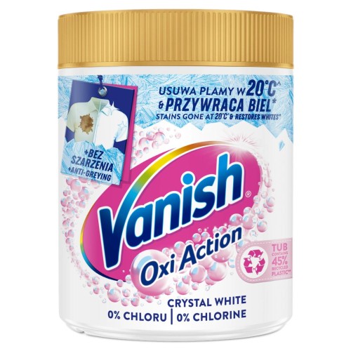 Vanish Oxi Action White Odplamiacz w Proszku do Białych Tkanin 470g