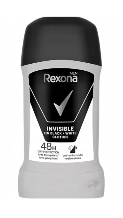Rexona Invisible Black&White Antyperspirant dla mężczyzny sztyft 50ml