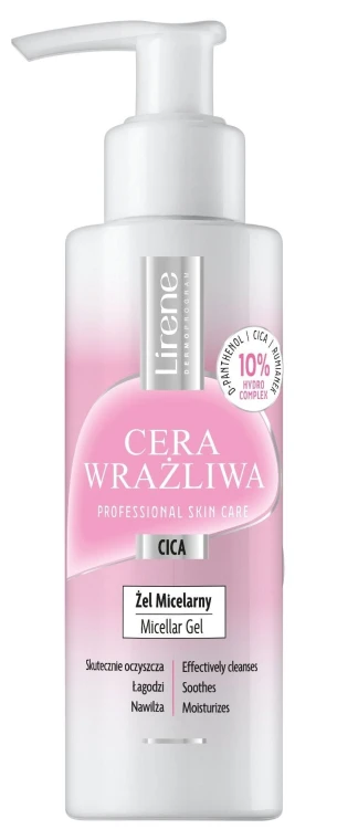 Lirene Cera Wrażliwa Cica Kojący Żel Micelarny do Mycia Twarzy 145ML
