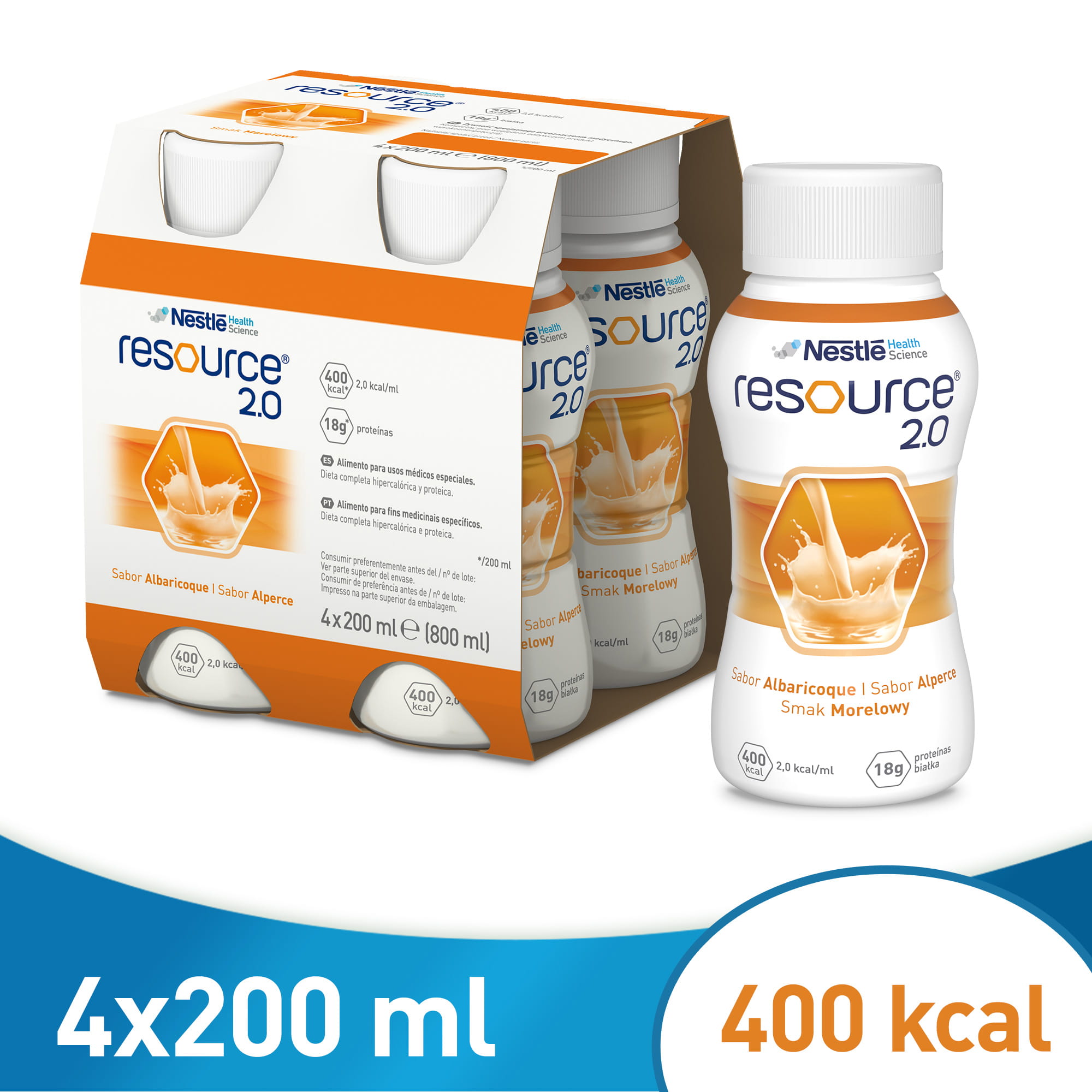 Resource 2.0 o smaku morelowym 4x200ml