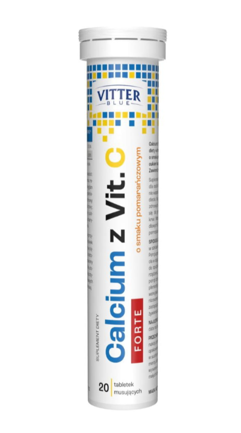 Vitter Blue Calcium z Vit. C tabl. mus. 20 szt.